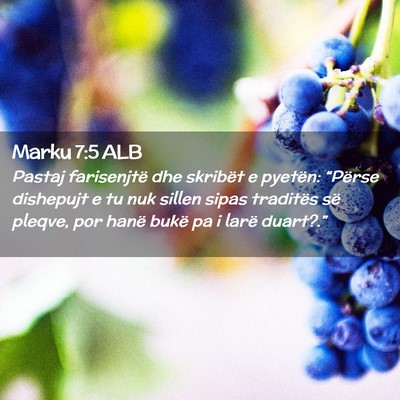 Picture 02 - Marku 7:5 ALB - Pastaj farisenjtë dhe skribët e pyetën: - Bible Verse Picture