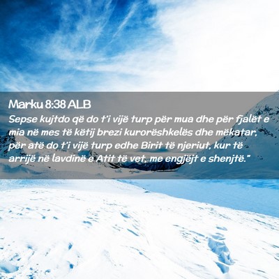Picture 02 - Marku 8:38 ALB - Sepse kujtdo që do t’i vijë turp për mua dhe - Bible Verse Picture