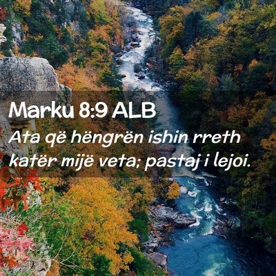 Picture 02 - Marku 8:9 ALB - Ata që hëngrën ishin rreth katër mijë veta; - Bible Verse Picture