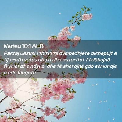 Picture 02 - Mateu 10:1 ALB - Pastaj Jezusi i thirri të dymbëdhjetë - Bible Verse Picture
