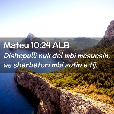 Picture 02 - Mateu 10:24 ALB - Dishepulli nuk del mbi mësuesin, as shërbëtori - Bible Verse Picture