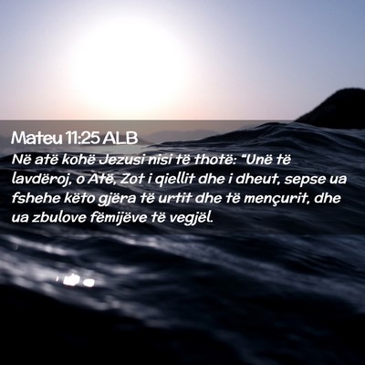 Picture 02 - Mateu 11:25 ALB - Në atë kohë Jezusi nisi të thotë: “Unë - Bible Verse Picture