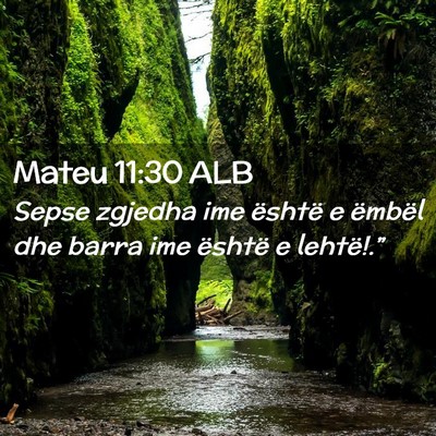Picture 02 - Mateu 11:30 ALB - Sepse zgjedha ime është e ëmbël dhe barra ime - Bible Verse Picture
