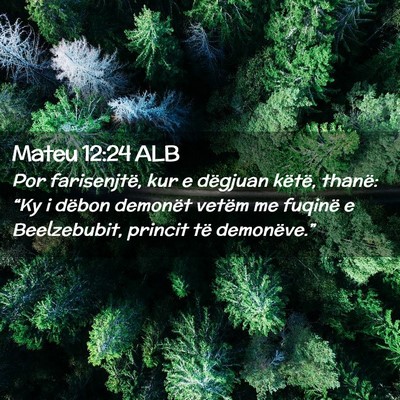Picture 02 - Mateu 12:24 ALB - Por farisenjtë, kur e dëgjuan këtë, thanë: - Bible Verse Picture
