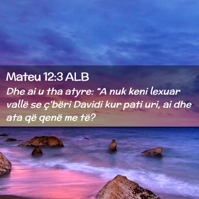 Picture 02 - Mateu 12:3 ALB - Dhe ai u tha atyre: “A nuk keni lexuar vallë - Bible Verse Picture