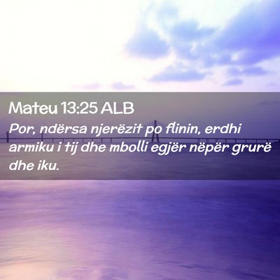Picture 02 - Mateu 13:25 ALB - Por, ndërsa njerëzit po flinin, erdhi armiku i - Bible Verse Picture