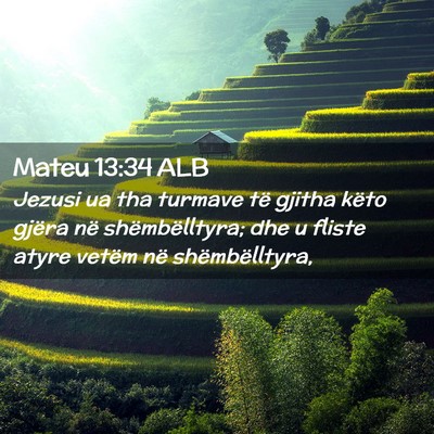 Picture 02 - Mateu 13:34 ALB - Jezusi ua tha turmave të gjitha këto gjëra në - Bible Verse Picture