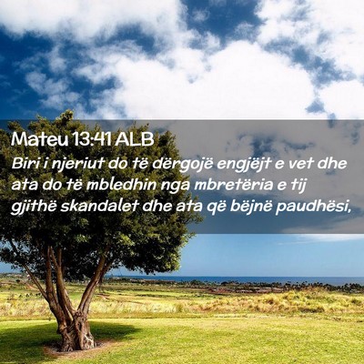 Picture 02 - Mateu 13:41 ALB - Biri i njeriut do të dërgojë engjëjt e vet - Bible Verse Picture