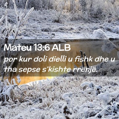 Picture 02 - Mateu 13:6 ALB - por kur doli dielli u fishk dhe u tha sepse - Bible Verse Picture