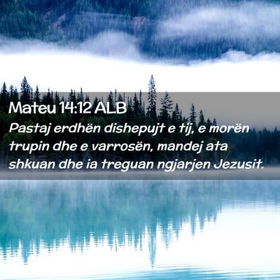 Picture 02 - Mateu 14:12 ALB - Pastaj erdhën dishepujt e tij, e morën trupin - Bible Verse Picture