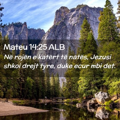 Picture 02 - Mateu 14:25 ALB - Në rojën e katërt të natës, Jezusi shkoi - Bible Verse Picture