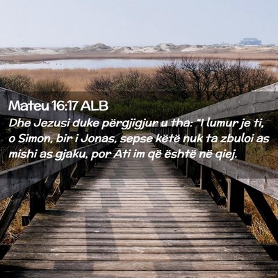 Picture 02 - Mateu 16:17 ALB - Dhe Jezusi duke përgjigjur u tha: “I lumur je - Bible Verse Picture