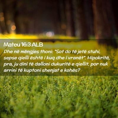 Picture 02 - Mateu 16:3 ALB - Dhe në mëngjes thoni: 