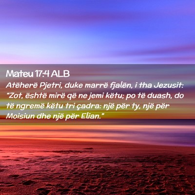 Picture 02 - Mateu 17:4 ALB - Atëherë Pjetri, duke marrë fjalën, i tha - Bible Verse Picture