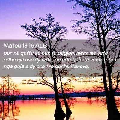 Picture 02 - Mateu 18:16 ALB - por në qoftë se nuk të dëgjon, merr me vete - Bible Verse Picture