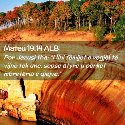 Picture 02 - Mateu 19:14 ALB - Por Jezusi tha: “I lini fëmijët e vegjël të - Bible Verse Picture