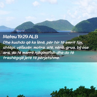 Picture 02 - Mateu 19:29 ALB - Dhe kushdo që ka lënë, për hir të emrit tim, - Bible Verse Picture