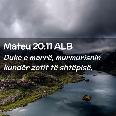 Picture 02 - Mateu 20:11 ALB - Duke e marrë, murmurisnin kundër zotit të - Bible Verse Picture