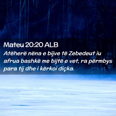 Picture 02 - Mateu 20:20 ALB - Atëherë nëna e bijve të Zebedeut iu afrua - Bible Verse Picture