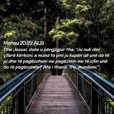 Picture 02 - Mateu 20:22 ALB - Dhe Jezusi, duke u përgjigjur tha: “Ju nuk - Bible Verse Picture