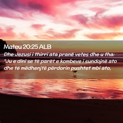 Picture 02 - Mateu 20:25 ALB - Dhe Jezusi i thirri ata pranë vetes dhe u tha: - Bible Verse Picture