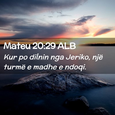 Picture 02 - Mateu 20:29 ALB - Kur po dilnin nga Jeriko, një turmë e madhe e - Bible Verse Picture