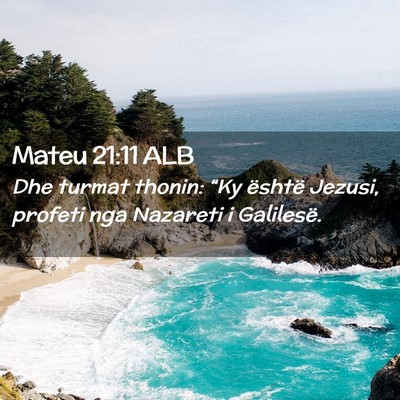 Picture 02 - Mateu 21:11 ALB - Dhe turmat thonin: “Ky është Jezusi, profeti - Bible Verse Picture