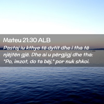 Picture 02 - Mateu 21:30 ALB - Pastaj iu kthye të dytit dhe i tha të njëjtën - Bible Verse Picture