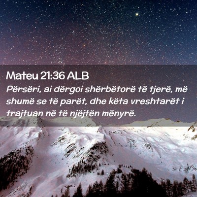 Picture 02 - Mateu 21:36 ALB - Përsëri, ai dërgoi shërbëtorë të tjerë, - Bible Verse Picture