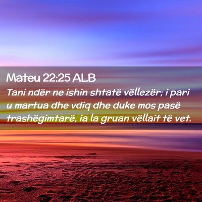 Picture 02 - Mateu 22:25 ALB - Tani ndër ne ishin shtatë vëllezër; i pari u - Bible Verse Picture