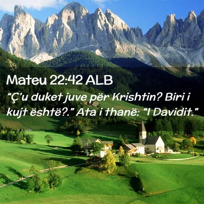 Picture 02 - Mateu 22:42 ALB - “Ç’u duket juve për Krishtin? Biri i kujt - Bible Verse Picture