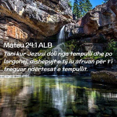 Picture 02 - Mateu 24:1 ALB - Tani kur Jezusi doli nga tempulli dhe po - Bible Verse Picture