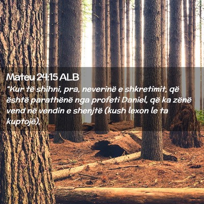Picture 02 - Mateu 24:15 ALB - “Kur të shihni, pra, neverinë e shkretimit, - Bible Verse Picture