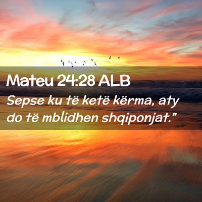 Picture 02 - Mateu 24:28 ALB - Sepse ku të ketë kërma, aty do të mblidhen - Bible Verse Picture