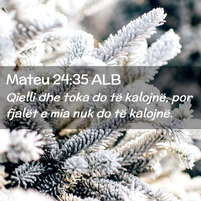 Picture 02 - Mateu 24:35 ALB - Qielli dhe toka do të kalojnë, por fjalët e - Bible Verse Picture