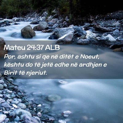 Picture 02 - Mateu 24:37 ALB - Por, ashtu si qe në ditët e Noeut, kështu do - Bible Verse Picture