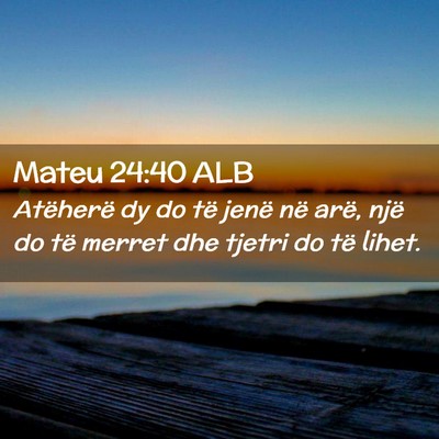 Picture 02 - Mateu 24:40 ALB - Atëherë dy do të jenë në arë, një do të - Bible Verse Picture