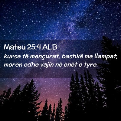 Picture 02 - Mateu 25:4 ALB - kurse të mençurat, bashkë me llampat, morën - Bible Verse Picture
