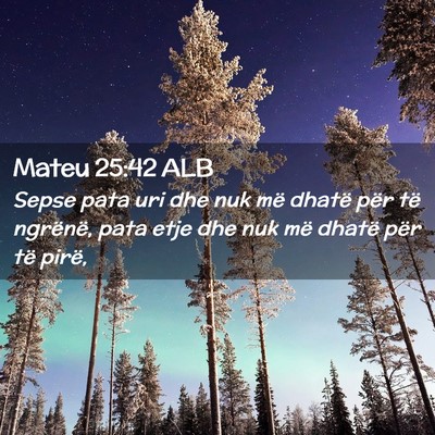 Picture 02 - Mateu 25:42 ALB - Sepse pata uri dhe nuk më dhatë për të - Bible Verse Picture