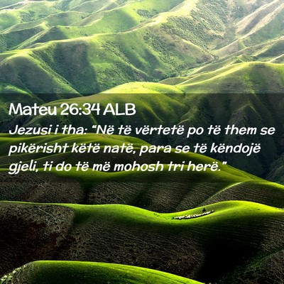 Picture 02 - Mateu 26:34 ALB - Jezusi i tha: “Në të vërtetë po të them se - Bible Verse Picture