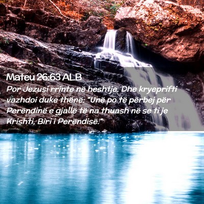 Picture 02 - Mateu 26:63 ALB - Por Jezusi rrinte në heshtje. Dhe kryeprifti - Bible Verse Picture