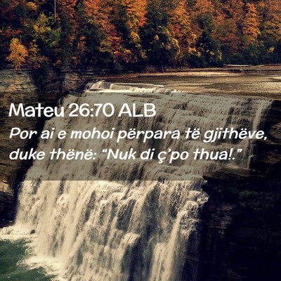 Picture 02 - Mateu 26:70 ALB - Por ai e mohoi përpara të gjithëve, duke - Bible Verse Picture