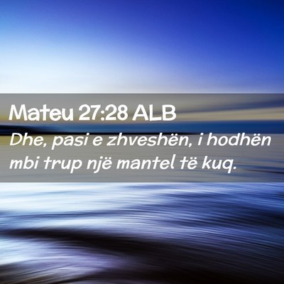 Picture 02 - Mateu 27:28 ALB - Dhe, pasi e zhveshën, i hodhën mbi trup një - Bible Verse Picture