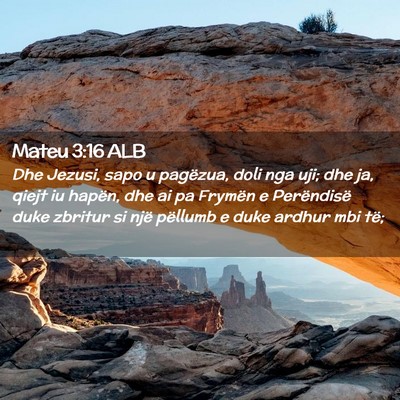 Picture 02 - Mateu 3:16 ALB - Dhe Jezusi, sapo u pagëzua, doli nga uji; dhe - Bible Verse Picture