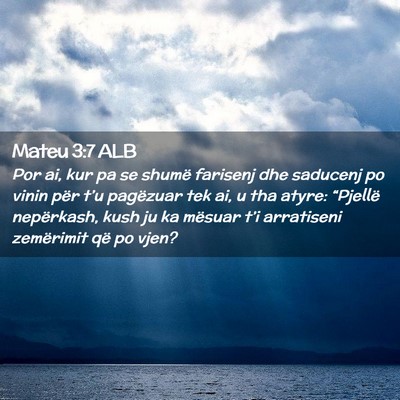 Picture 02 - Mateu 3:7 ALB - Por ai, kur pa se shumë farisenj dhe saducenj po - Bible Verse Picture