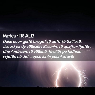 Picture 02 - Mateu 4:18 ALB - Duke ecur gjatë bregut të detit të Galilesë, - Bible Verse Picture
