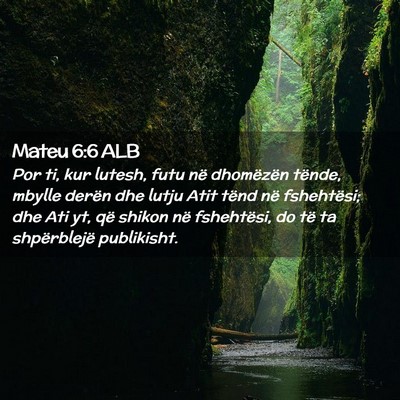 Picture 02 - Mateu 6:6 ALB - Por ti, kur lutesh, futu në dhomëzën tënde, - Bible Verse Picture