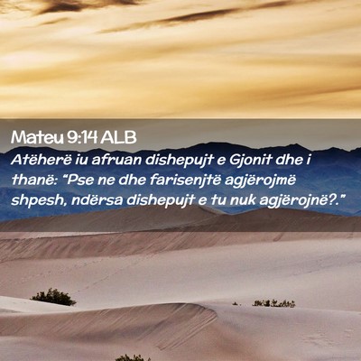 Picture 02 - Mateu 9:14 ALB - Atëherë iu afruan dishepujt e Gjonit dhe i - Bible Verse Picture