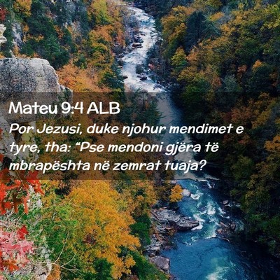 Picture 02 - Mateu 9:4 ALB - Por Jezusi, duke njohur mendimet e tyre, tha: - Bible Verse Picture