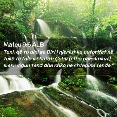 Picture 02 - Mateu 9:6 ALB - Tani, që ta dini se Biri i njeriut ka autoritet - Bible Verse Picture